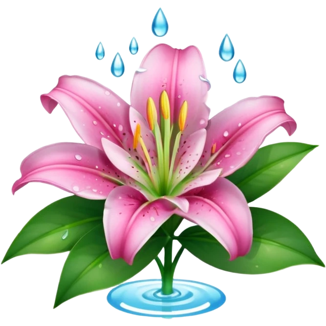 water pink lily circle leaf emoji