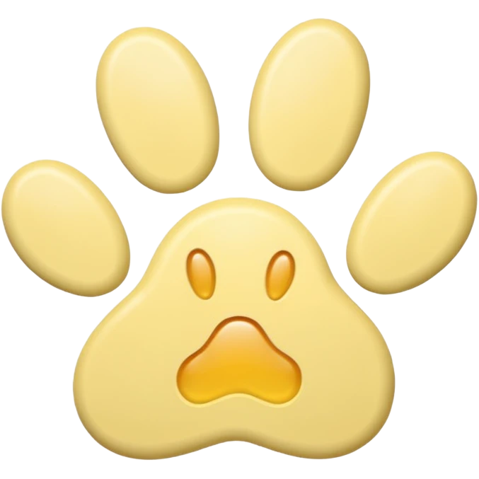 a pastel yellow pawprint emoji