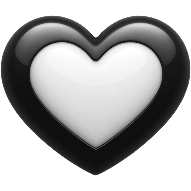 Black & white mix one heart emoji emoji