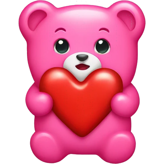 Gummy bear with heart emoji