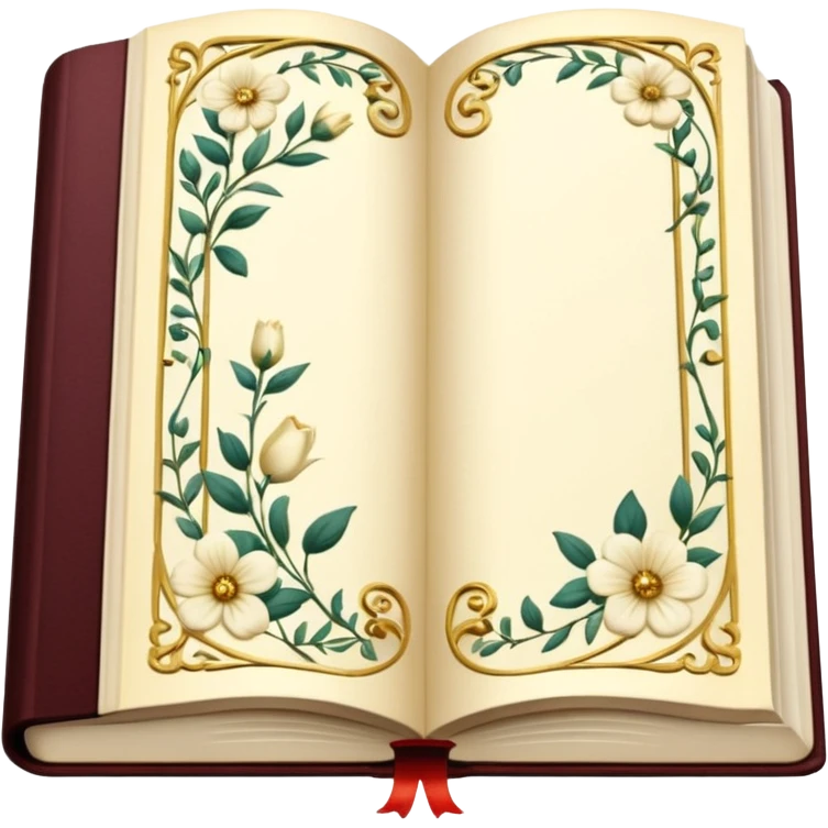 open journal book with writting pretty emoji