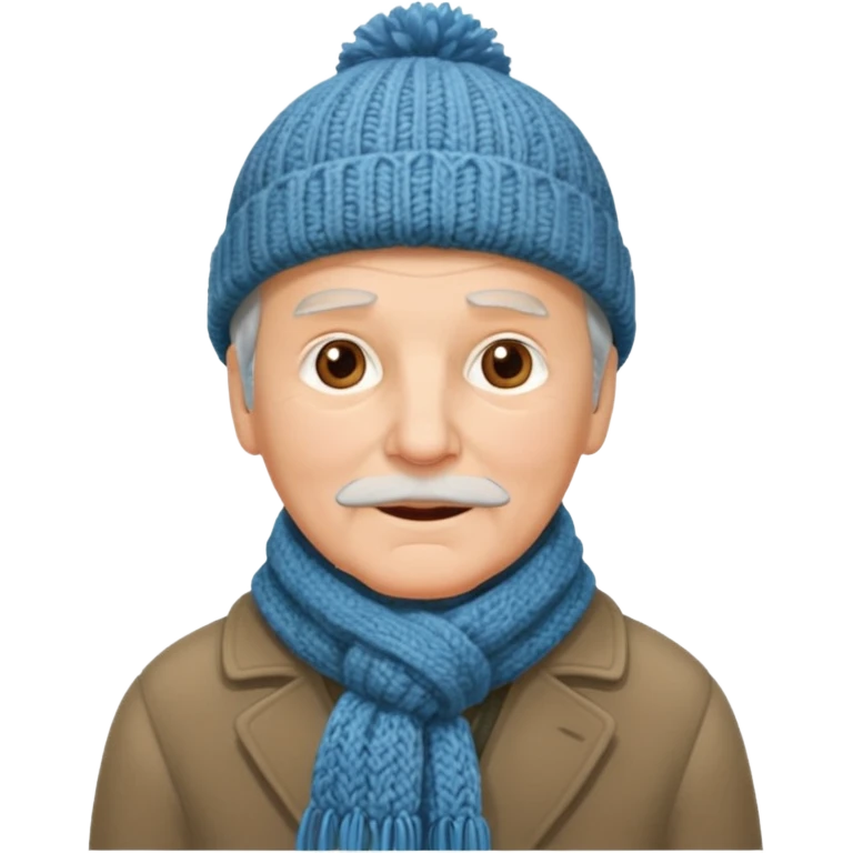eldelry man with winter clothes emoji