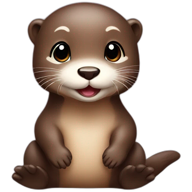 Cute mini baby otter emoji
