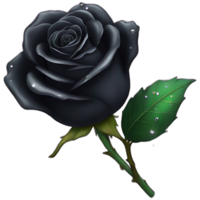 Magic black rose with sparkles emoji