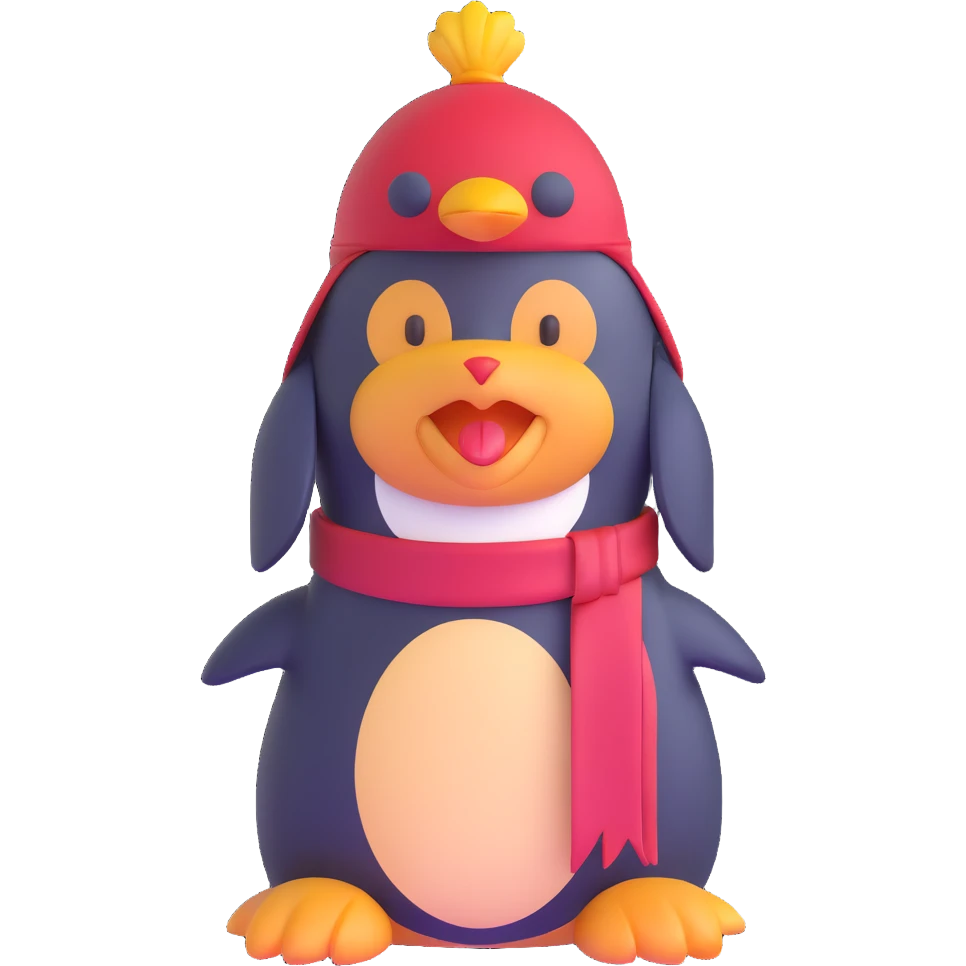 dog with penguin hat emoji