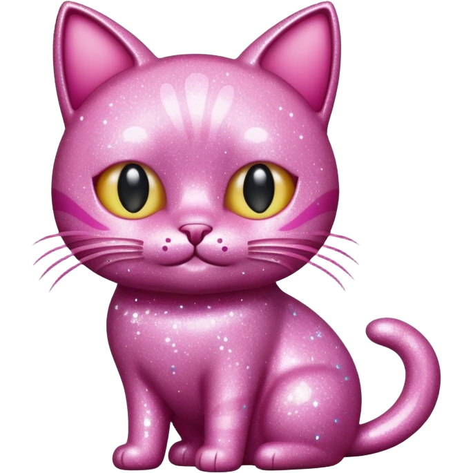 glitter pink cat  emoji