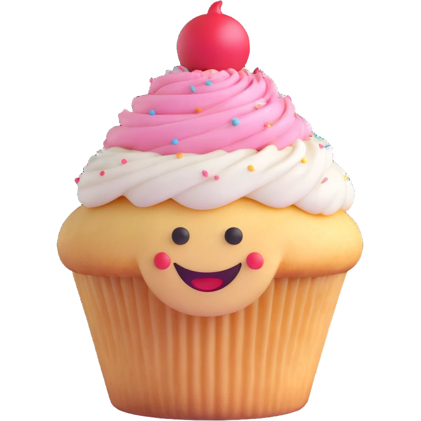 smiling cupcake emoji
