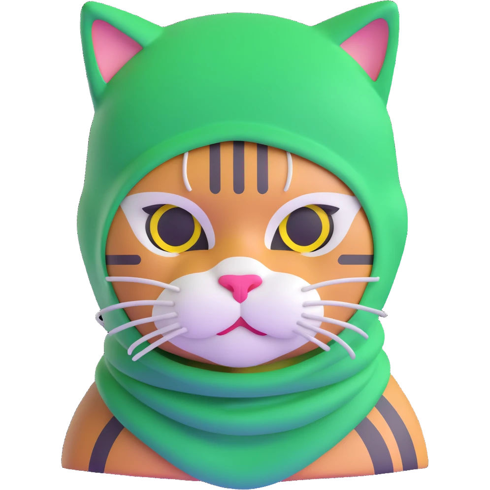 cat in a green balaclava emoji