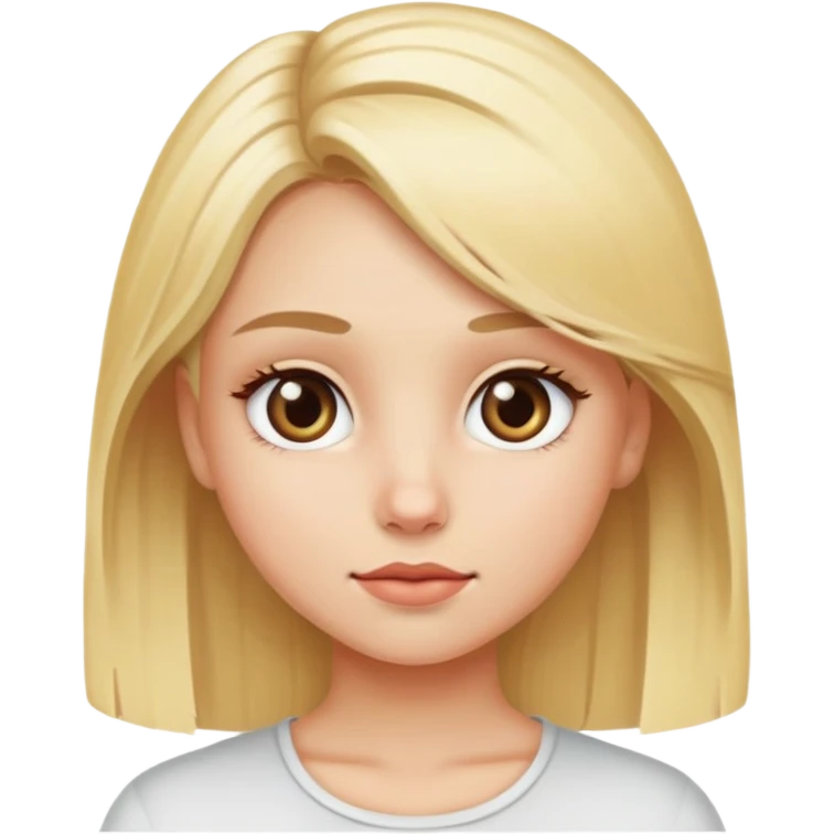 Blonde Girl with normal skin, with love eyes emoji