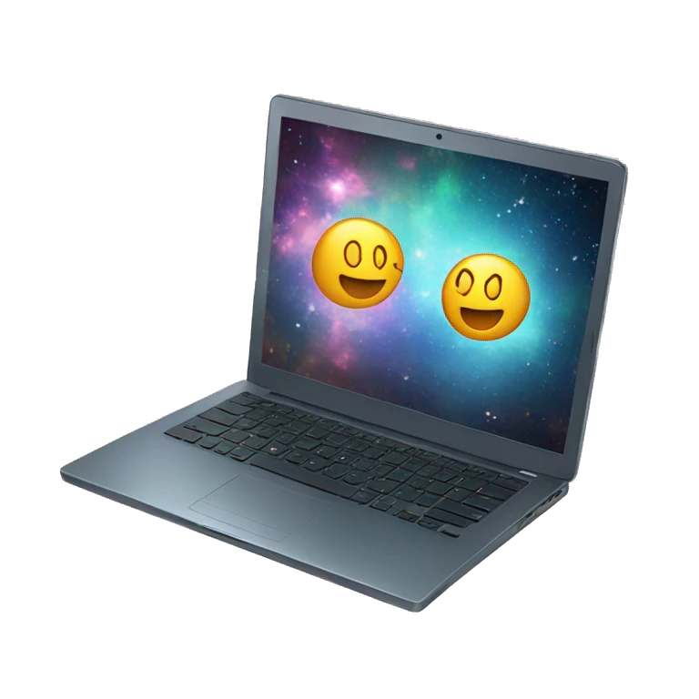 laptop and magic emoji