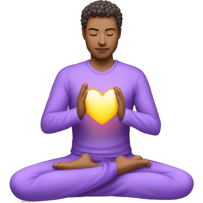 Meditación más corazón  emoji