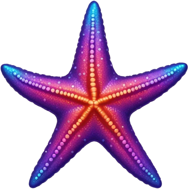 color gradient between red and purple glitter starfish emoji