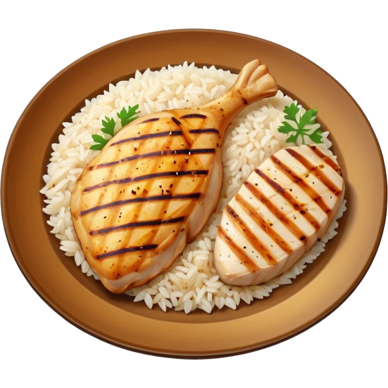 Rice and chicken breast  emoji