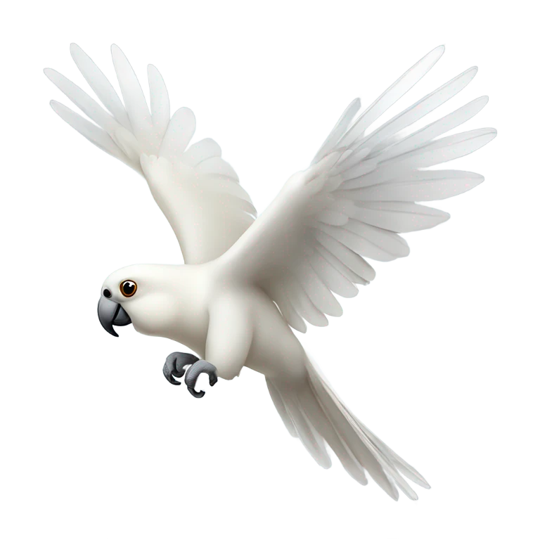 white parrot flying emoji