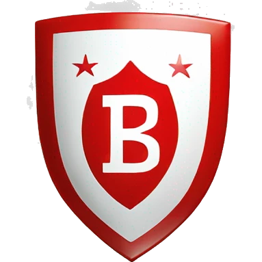 A red and white shield with the letters BSM on it emoji