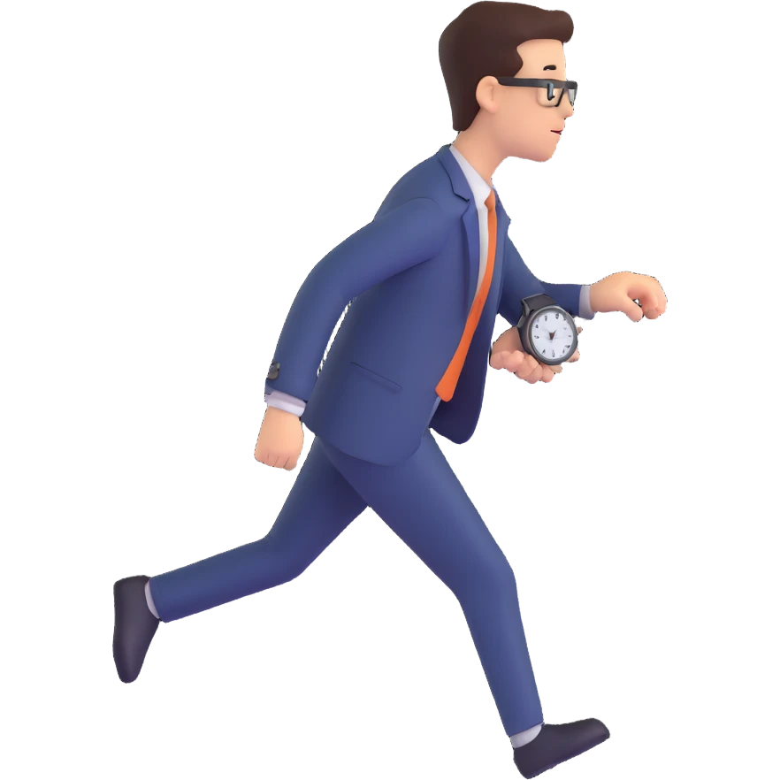Worried person checking the time on their watch in a hurry. emoji