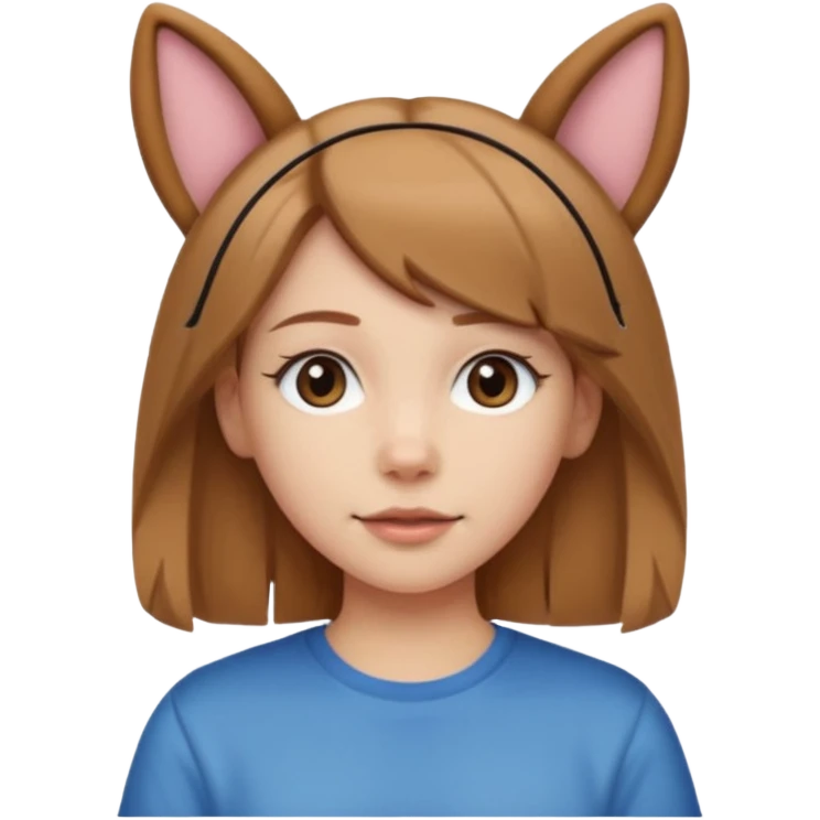 White girl with straight brown hair name is Valentina put dog ears on her and make he rlike like a bith but still not ugly just the dog prt of it and also have a shirt that says siri on it LONG LIGHT BROWN HAIR the shrit must say siri on ittt dont draw a dog just dog years emoji