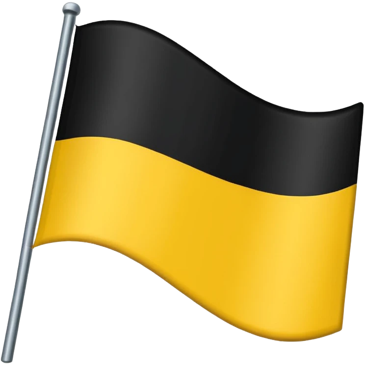 Faz uma bandeira com preto em cima e em baixo coloca amarelo mais sem o cabo de ferro que segura a bandeira, só a bandeira emoji