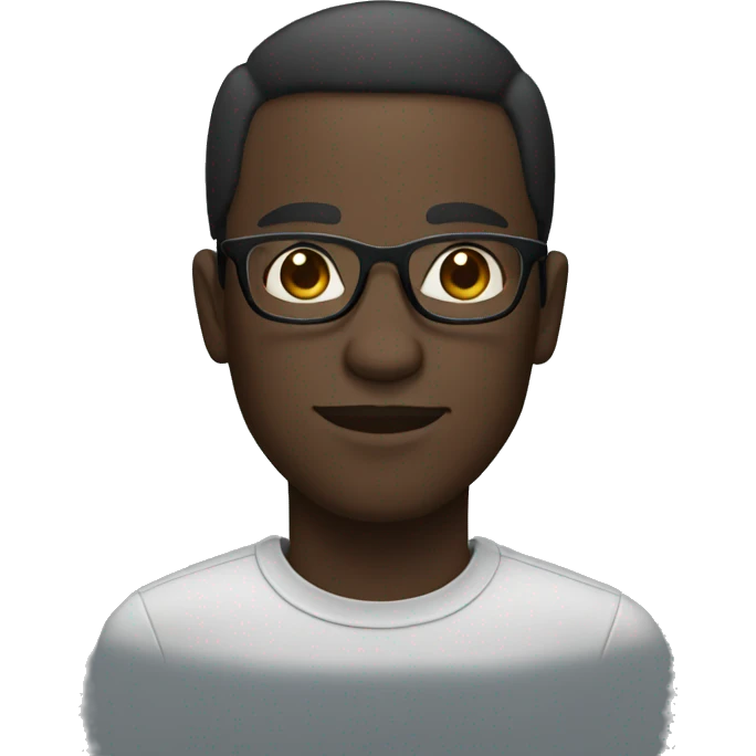 dark-skinned man with glasses and short hair emoji