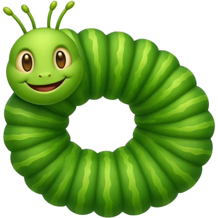 a smiling caterpillar emoji