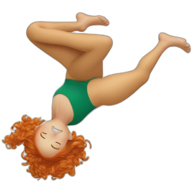 ginger girl doing a backflip emoji
