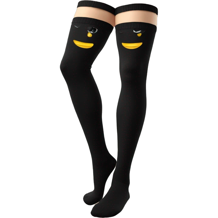 Just Plain Black over knee socks emoji