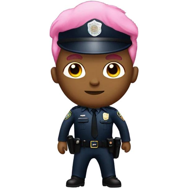 brown cop with pink hair emoji