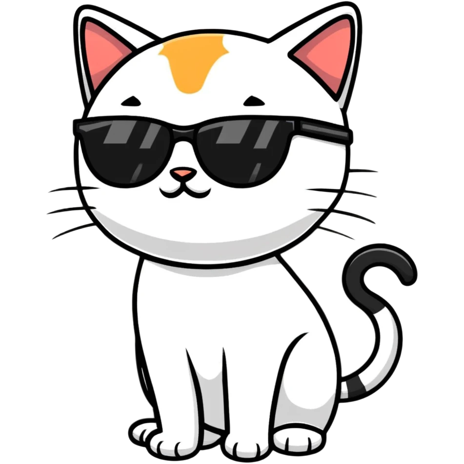 Cat with sunglasses emoji