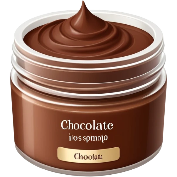 Body scrub cream pot with label chocolate colour emoji