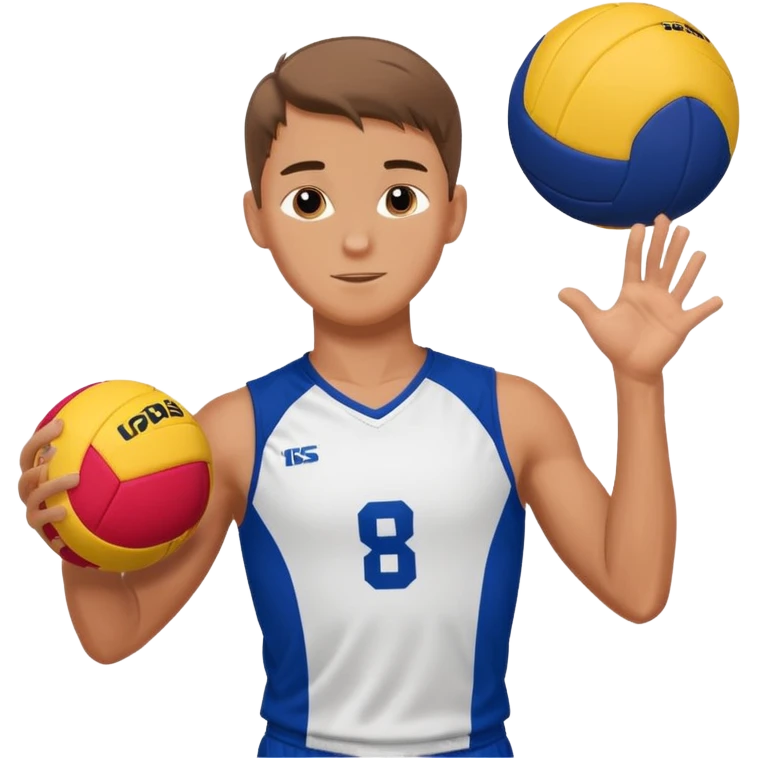 volleyball player, boy, Charles Kiraly with volleyball ball emoji
