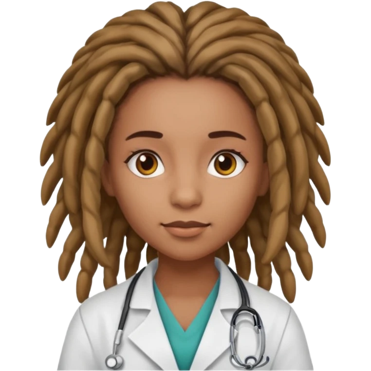 girl doctor with dreadlock emoji