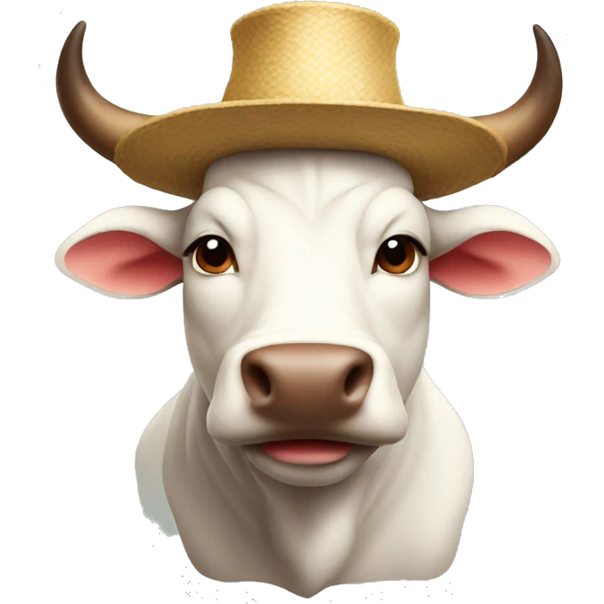 bull wearing hat emoji