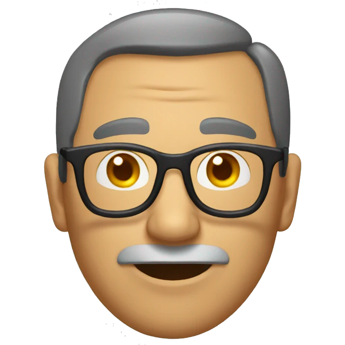 middle aged mexican man with side combover with glasses and polo emoji
