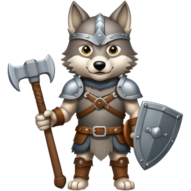 Wolf hold ban hammer Viking  emoji