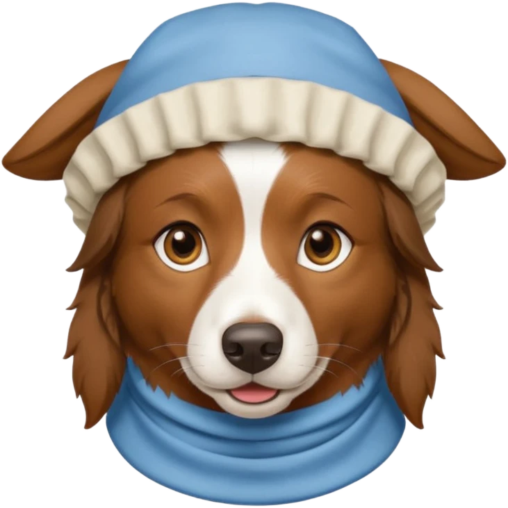 brown border collie with Uyghur Bonnet emoji