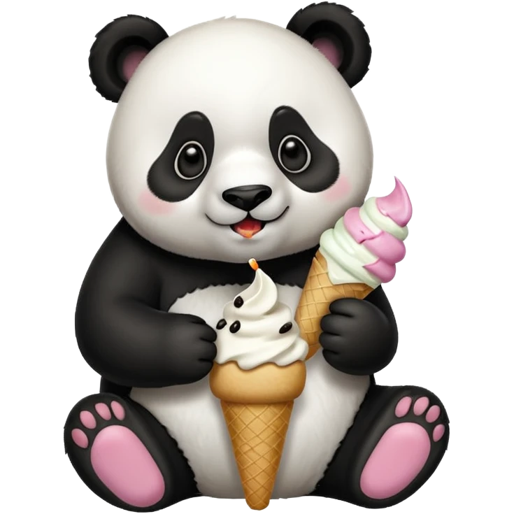 Panda eating ice cream emoji