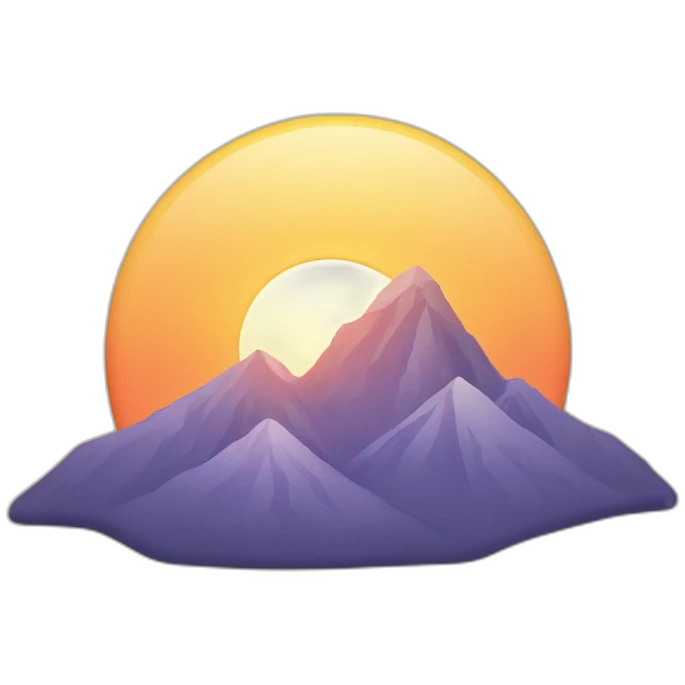 Coucher de soleil en montagne  emoji