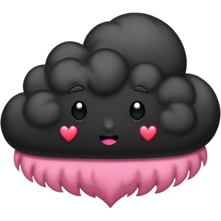 emo black cloud with a pink heart emoji