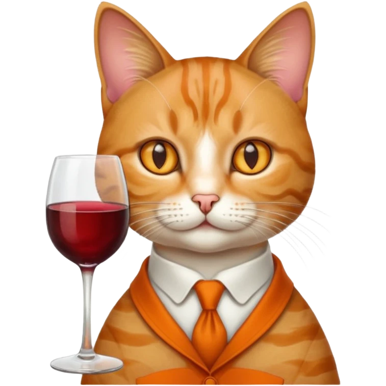 Cat with wine glass emoji