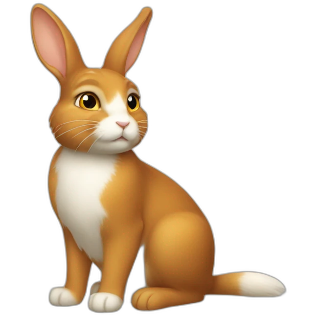 lapin blanc lapin noir et chat roux  emoji