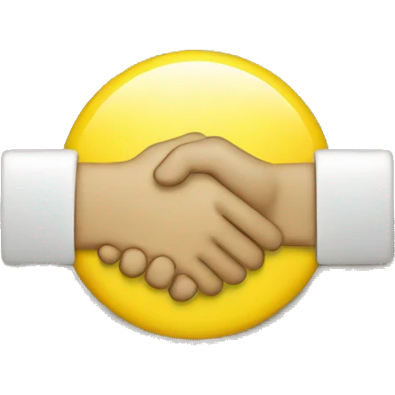 handshake with a light yellow circle emoji