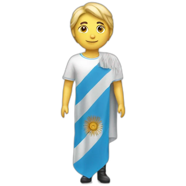voleur blanc avec le drapeau d’argentine dans la main emoji
