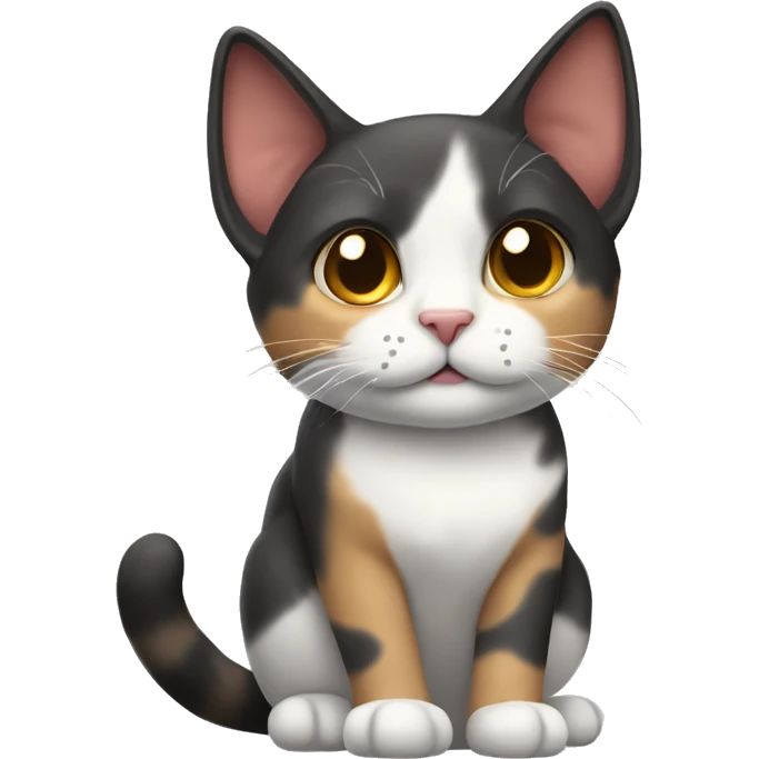 Tricolor fold-eared cat emoji
