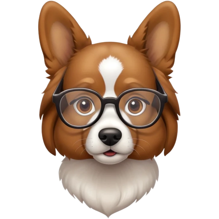 Perro con lentes emoji