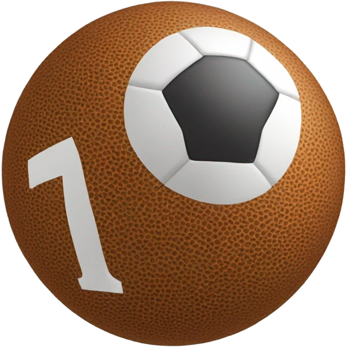 Number 7 with football design emoji