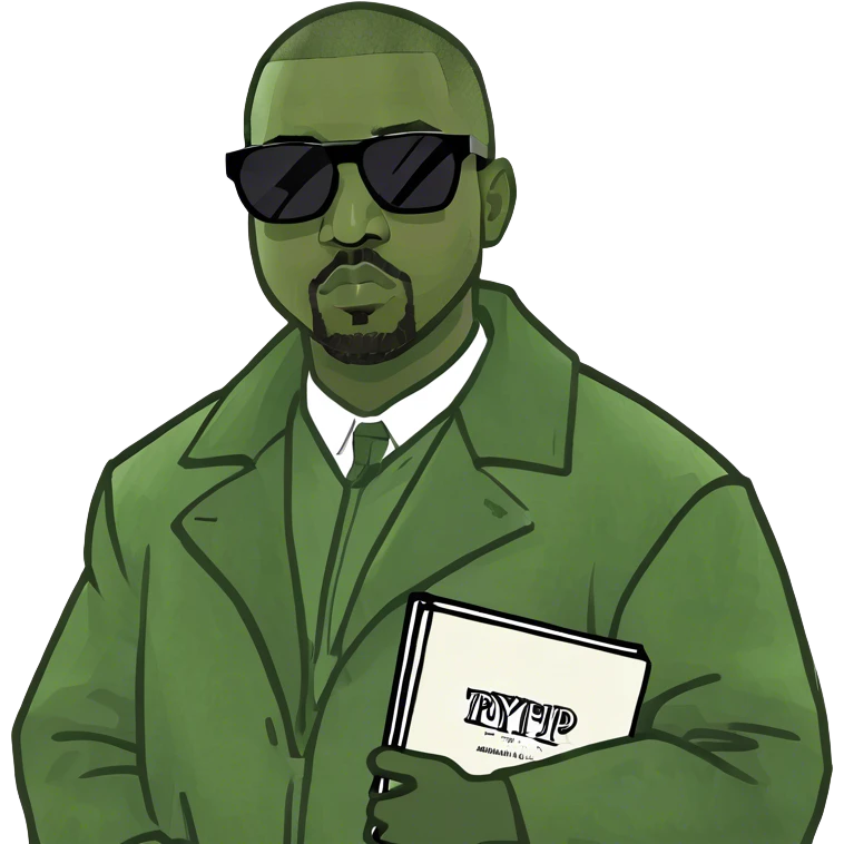 Kanye holding “graduation” album emoji