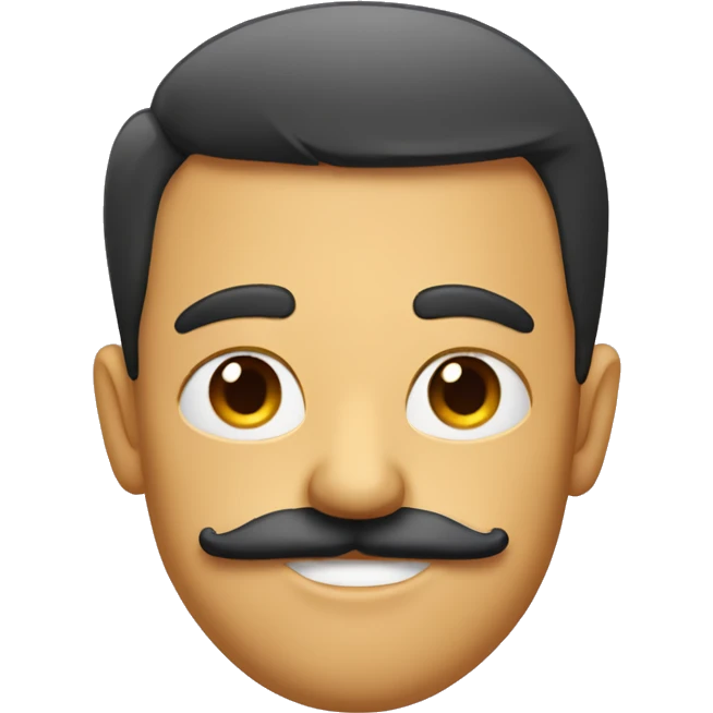 emoji with half shaved moustache, the moustache will be on only one side of the face. emoji