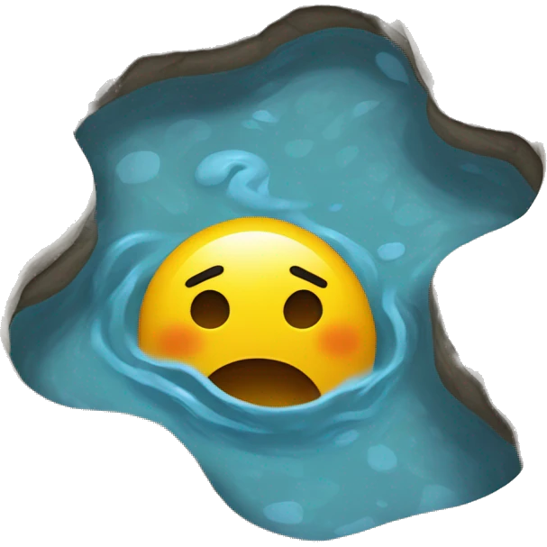 Melting emoji in puddle of water emoji