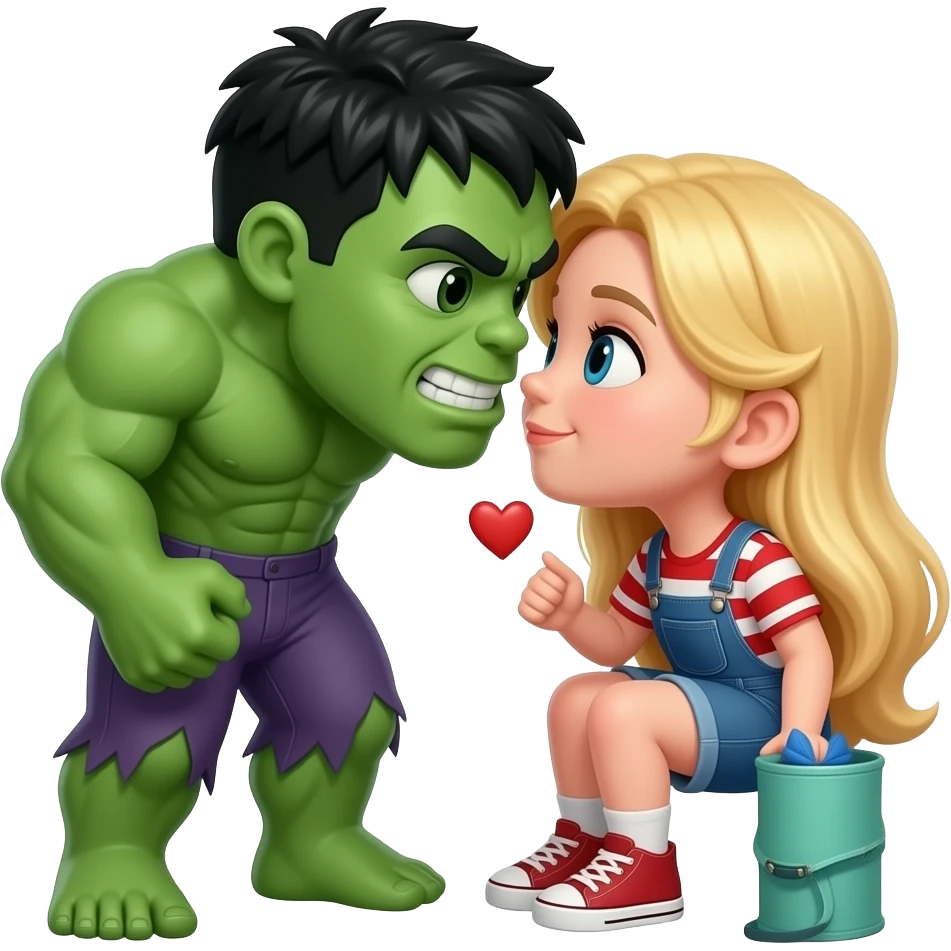 Hulk in love girl blond emoji