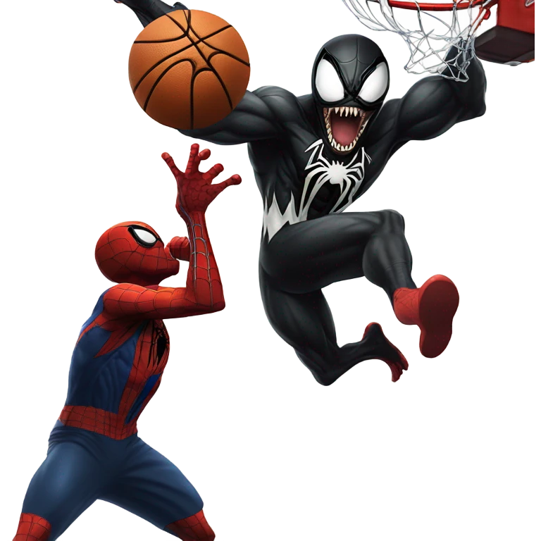 Venom dunking on spiderman emoji